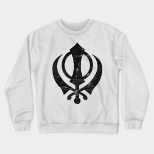 Khanda (Sikh symbol) -  Vintage Faded Style Design Crewneck Sweatshirt